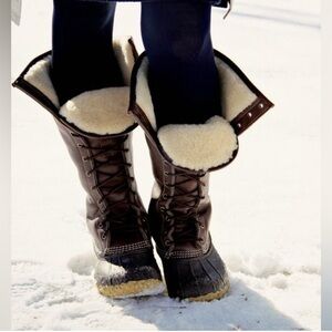 LL Bean 16” Shearling Lined Bean Boots